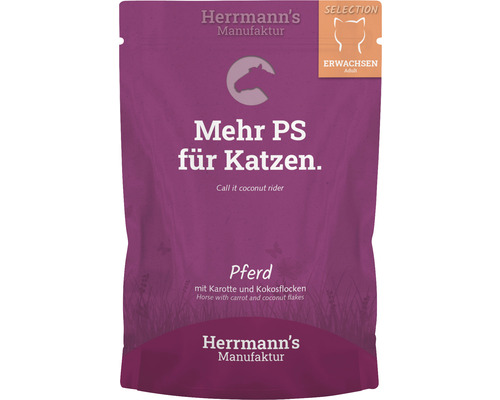 Katzenfutter nass Herrmann´s Pferd  mit Karotten und Kokosflocken 100 g