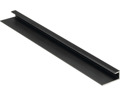 Aluminium U-Profil schwarz matt 2600 x 18 x 6 x 5,5 mm Aluminium Abschlussprofil