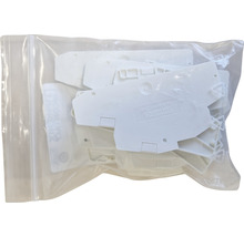 Phoenix Contact Logo. Eine Packung mit diversen Endhaltern zur Montage auf Tragschienen.