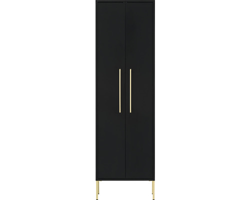 Armoire maxi Möbelpartner Sarah couleur de façade noir 46,2 x 154,7 x 30,1 cm
