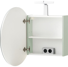 Spiegelschrank Möbelpartner Bjarne 65 x 15,7 x 68,3 cm pistazie 1-türig LED