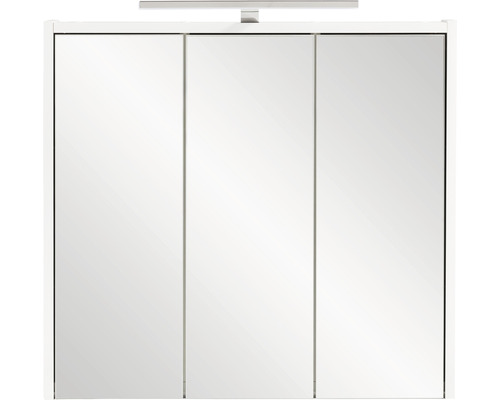 Armoire de toilette Möbelpartner Flag 65 x 16 x 60 cm blanc 3 portes led