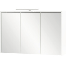 Spiegelschrank Möbelpartner Flag 93,5 x 16 x 60 cm weiß 3-türig LED