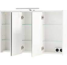 Spiegelschrank Möbelpartner Flag 93,5 x 16 x 60 cm weiß 3-türig LED