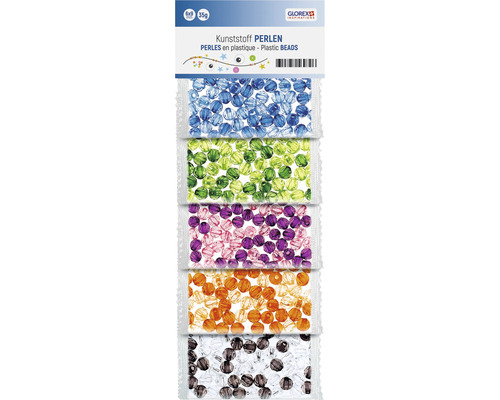 Perles en plastique transparentes multicolore 5 sortes assorties 50 g-0