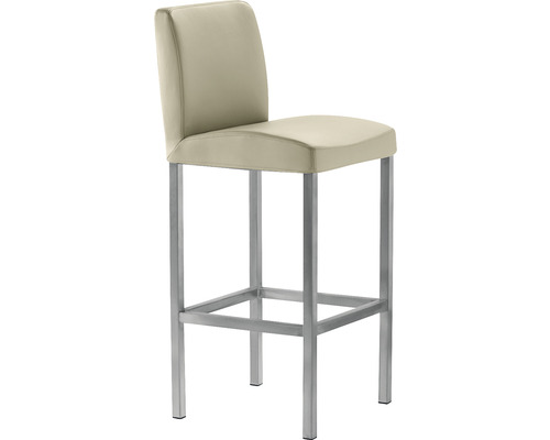 Chaise de bar Mayer Sitzmöbel 1154 40 x 45 x 94 cm acier argent perle/taupe Tabouret de bar avec dossier et structure en métal