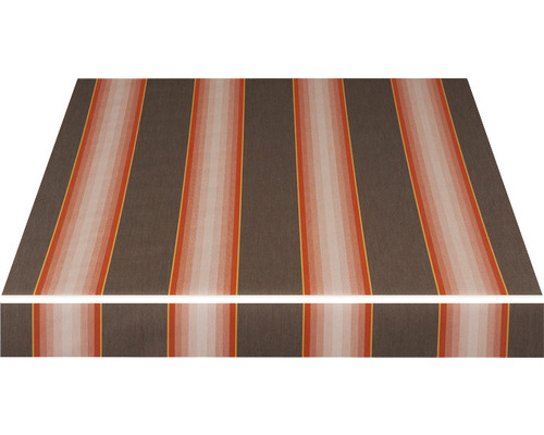 Blick auf einen graubraunen Teppich mit vertikalen Streifen