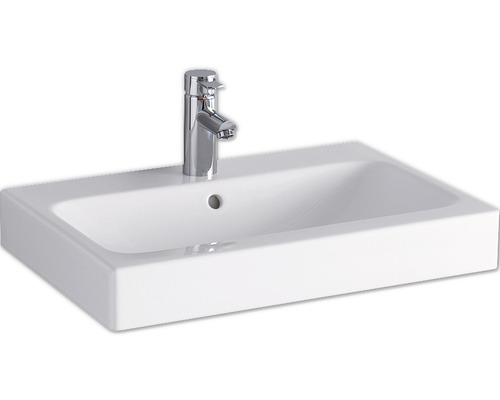 Lavabo GEBERIT iCon 60 cm blanc émail spécial KeraTect® 124060600 Lavabo en céramique avec robinet
