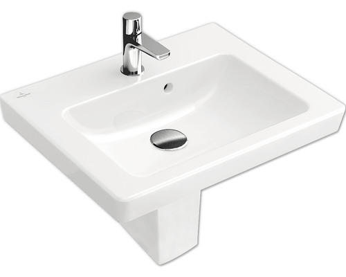 Villeroy & Boch Handwaschbecken Subway 2.0 45 cm weiß 73154501 Weißes Keramikwaschbecken mit Armatur und Überlauf