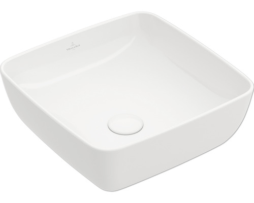 Villeroy & Boch Aufsatzwaschbecken Artis 41 cm quadratisch stone weiß mit Beschichtung 417841RW