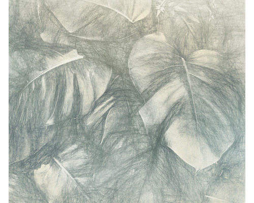 Papier peint panoramique intissé IF4-055 Infinity 2 Beyond Botanic 4 pces 400 x 250 cm Illustration de feuilles tropicales