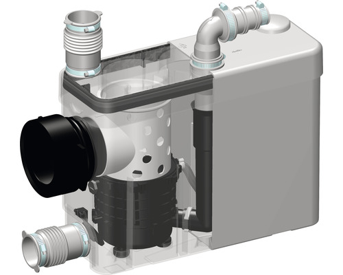 Station de relevage avec raccords pour installations sanitaires