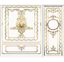 Verzierte Wandpaneele mit Reliefs im klassischen Stil