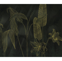 Décor avec motif floral ligné et fond sombre