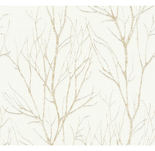 Papier peint intissé 37260-3 Attractive 2 branches beige-or brillant