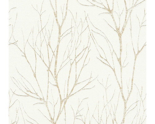 Vliestapete 37260-3 Attractive 2 Äste beige-gold glänzend