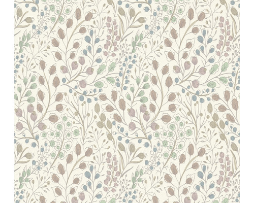 Papier peint intissé 38847-1 Attractive 2 guirlande de fleurs blanc-rose-vert