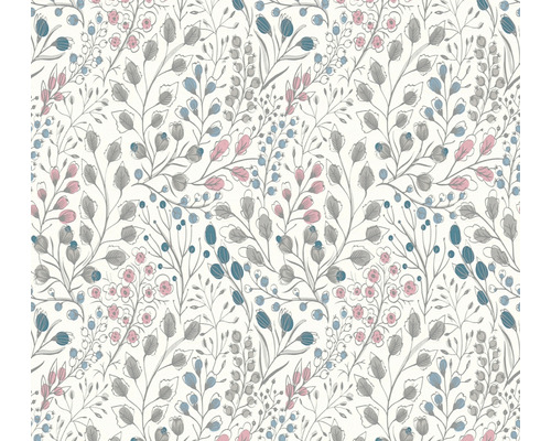 Papier peint intissé 38847-2 Attractive 2 guirlande de fleurs blanc-rose-bleu Papier peint intissé 38847-2 Attractive 2 guirlande de fleurs blanc-rose-bleu