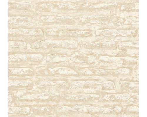 Papier peint intissé 39027-2 Attractive 2 mur en pierres beige-blanc