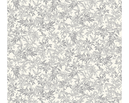 Papier peint intissé 39028-1 Attractive 2 motif feuilles gris-blanc brillant