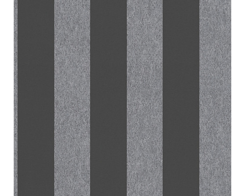 Papier peint intissé 39029-4 Attractive 2 blocs noir-gris Papier peint à rayures