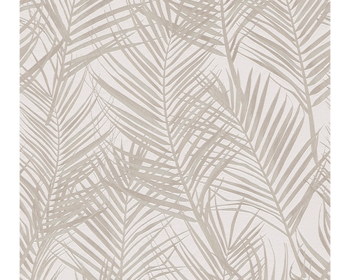 Papier peint intissé 39038-3 Attractive 2 feuilles de palmier blanc-crème Papier peint intissé 39038-3 Attractive 2 feuilles de palmier blanc-crème