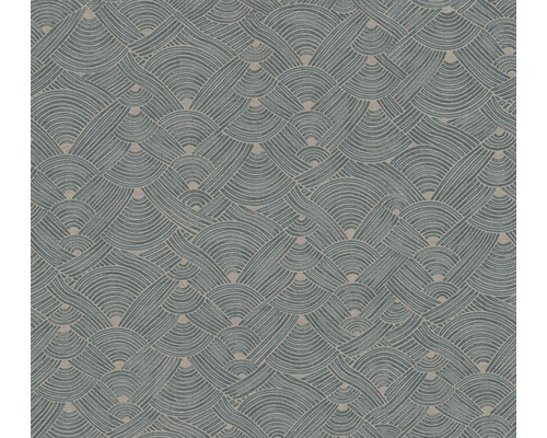 Vliestapete 38742-1 Nara Ethno Wellenmuster blau Tapete mit Wellenmuster