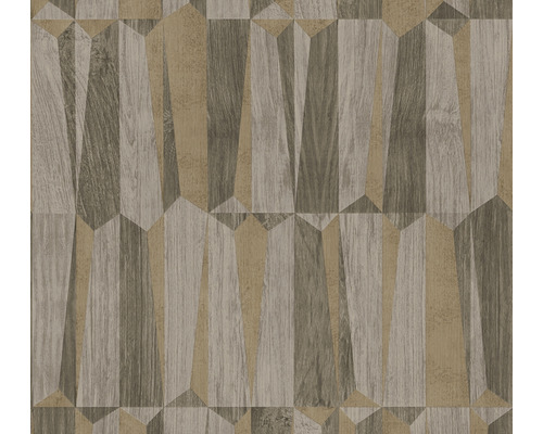 Vliestapete 38743-3 Nara Holzoptik braungrau Tapete mit geometrischem Holzdesign