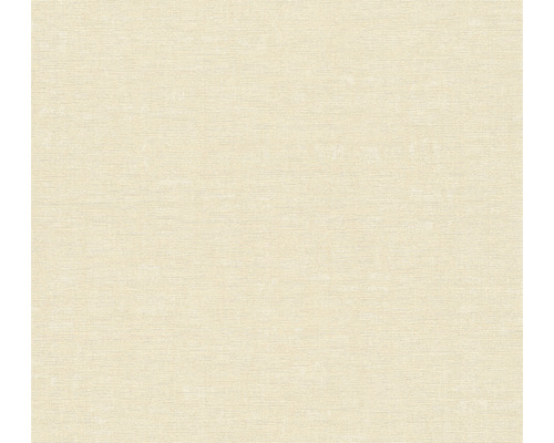 Papier peint intissé 38745-1 Nara uni aspect lin crème Papier peint avec une fine structure textile