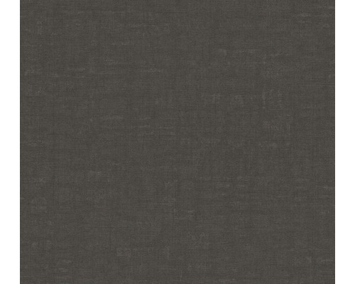 Papier peint intissé 38745-3 Nara uni aspect lin noir Papier peint textile avec structure de toile