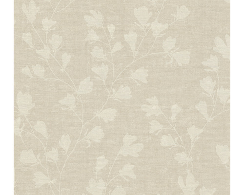 Vliestapete 38747-4 Nara Blätterranke graubeige Blumentapete mit Pflanzenmuster
