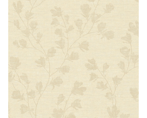 Papier peint intissé 38747-5 Nara rameau de feuilles beige Papier peint avec motif floral