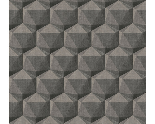 Papier peint intissé 38748-2 Nara géométrique gris anthracite