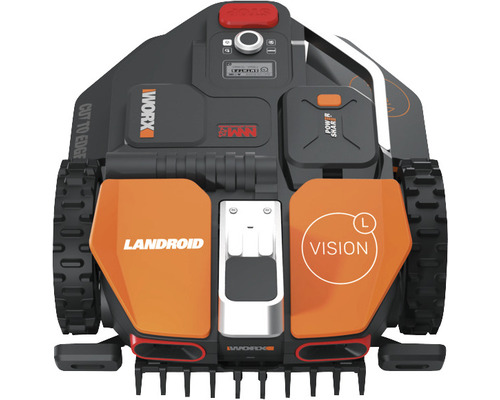 Tondeuse robot sur batterie WORX 20V Landroid Vision L1600 22 cm/1 600 m² avec application, sans fil périphérique WR216E, avec batterie 4 Ah et station de charge