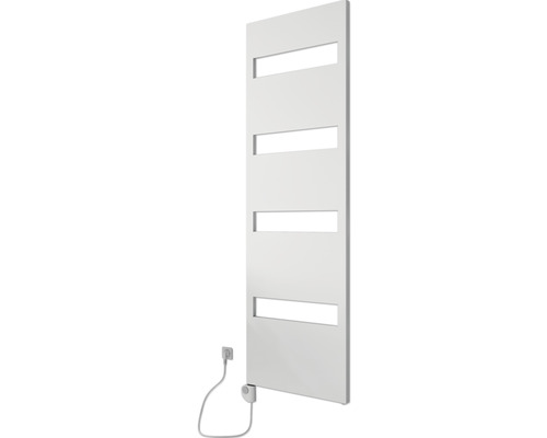 Elektrischer Handtuchwärmer SCHULTE Turin Heizstab links 50,5 x 170,3 cm 600 W mit Heizstab 3 regulierbar weiß Elektrischer Handtuchwärmer mit rechteckigen Aussparungen