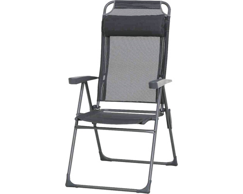 Fauteuil de camping chaise de camping Siena Garden 59 x 72 x 117 cm aluminium textile plastique gris