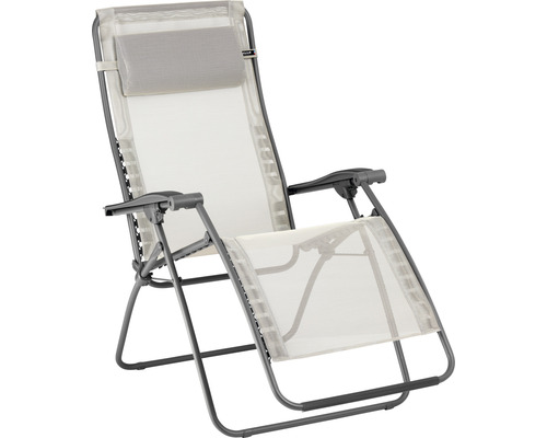 Relaxsessel Lafuma Relax RSXA Clip, Batyline seigle Batyline seigle / Stahl titane Gartensessel mit Kopfkissen und verstellbarer Rückenlehne