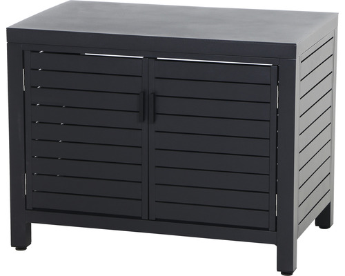 Cuisine d'extérieur Siena Garden Texas, , élément central, bas, anthracite mat support aluminium, avec portes Armoire de jardin avec deux portes et aspect lamellé.