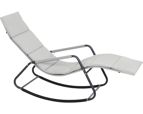Chaise longue chaise à bascule Siena Garden 57 x 143 x 81 cm plastique acier textile gris