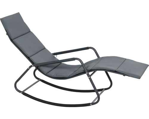 Chaise longue chaise à bascule Siena Garden 57 x 143 x 81 cm plastique acier textile bleu