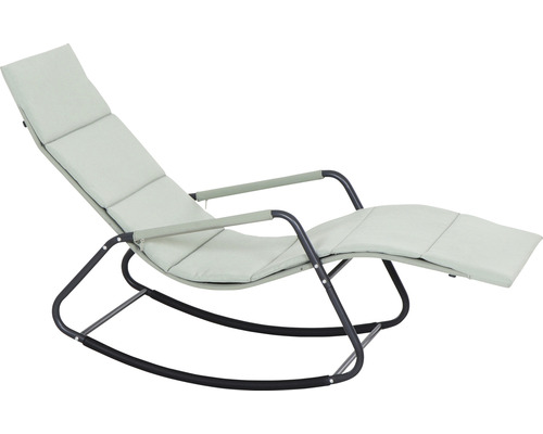 Chaise longue chaise à bascule Siena Garden 57 x 143 x 81 cm plastique acier textile vert