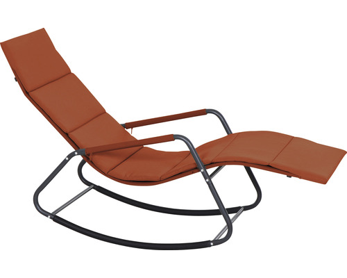 Chaise longue chaise à bascule Siena Garden 57 x 143 x 81 cm plastique acier textile rouge