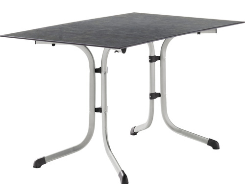 Table pliante Sieger h 73 cm métal rectangulaire gris fer graphite