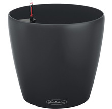 Pot de fleurs noir avec indicateur de niveau d''eau