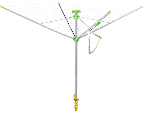 Séchoir parapluie JUWEL Novaplus EASY 400 avec levier de tension et douille de sol à visser, porte-cintres