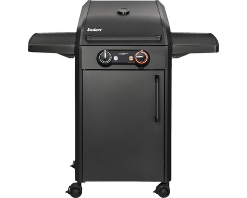 Barbecue électrique Enders 3 kW gris graphite avec thermomètre sur le couvercle, lèche-frites, grille à barbecue, tablette latérale, câble d'alimentation, grille de maintien en température