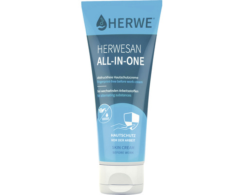 Crème protectrice pour la peau Herwe Herwesan All-In-One 100 ml Herwe Herwesan All-In-One crème protectrice pour la peau pour différents produits de travail