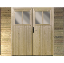 Double porte en bois avec vitrage