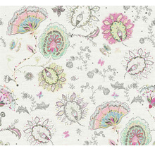 Papier peint fleuri avec fleurs et papillons