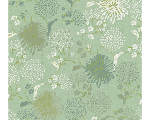 Papier peint intissé 38900-4 House of Turnowsky fleurs de pissenlit vert blanc